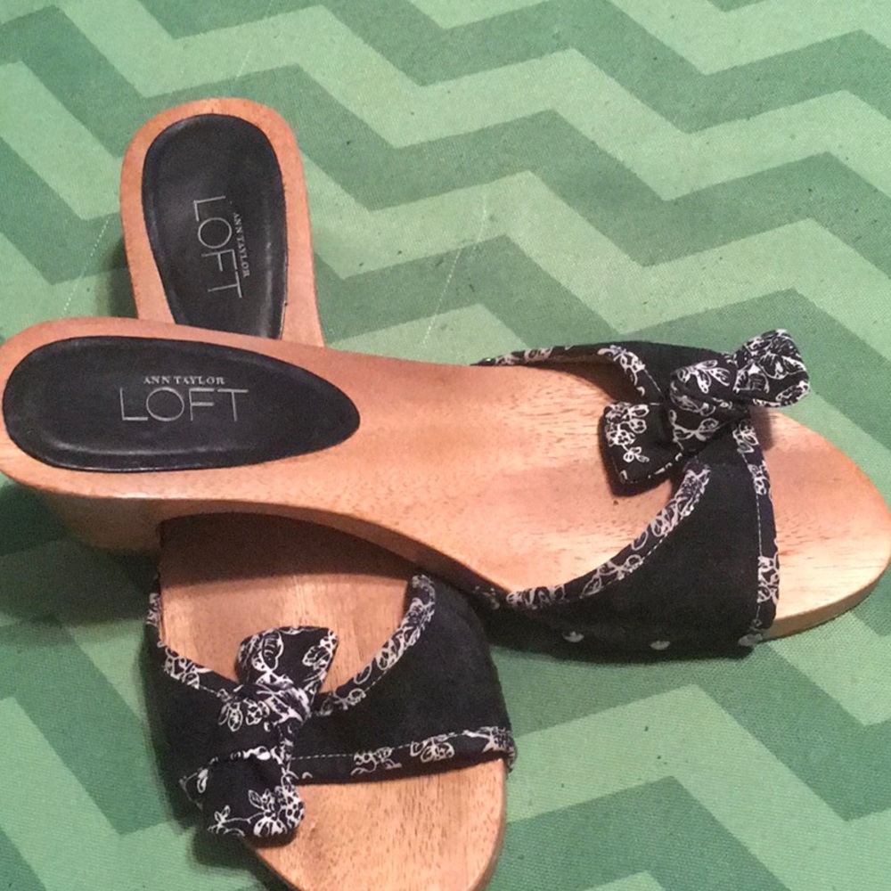 LOFT Wooden Heeled Slides